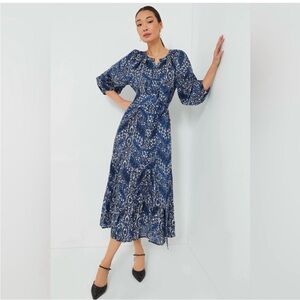 NWT Tuckernuck Montecitos Lyles Midnight Navy Floral Maxi Dress, 3/4
Sleeve